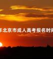 2024年北京市成人高考报名时间及报名条件