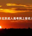 2024年北京成人高考网上报名入口及流程