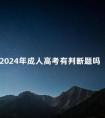 2024年成人高考有判断题吗