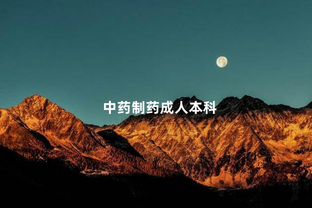 中药制药成人本科