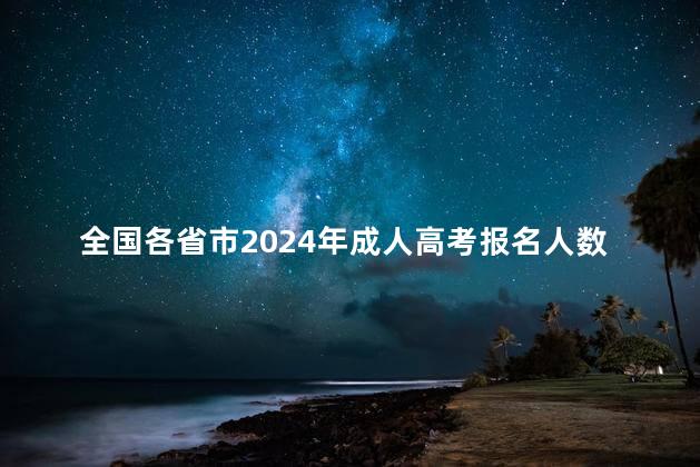 全国各省市2024年成人高考报名人数汇总