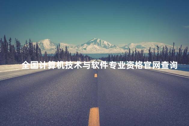 全国计算机技术与软件专业资格官网查询