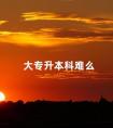 大专升本科难么