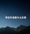 学位外语是什么东西