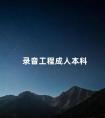 录音工程成人本科