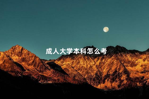 成人大学本科怎么考