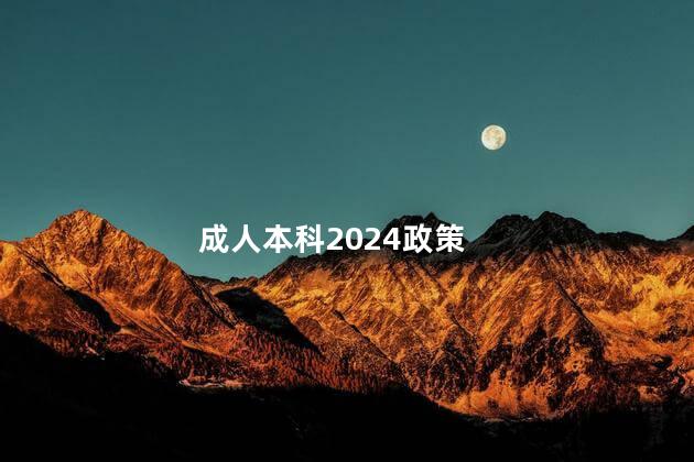 成人本科2024政策