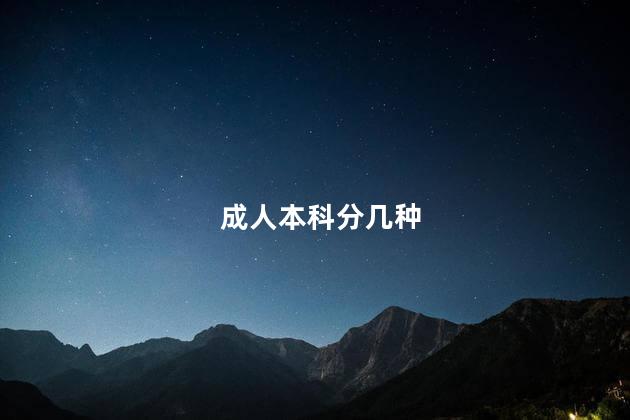 成人本科分几种