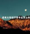 成考大专经济学专业怎么样