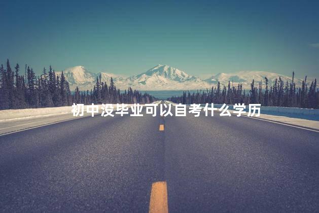 初中没毕业可以自考什么学历
