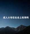 成人大专在社会上有用吗