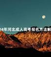 2024年河北成人高考报名方法解读