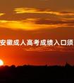 安徽成人高考成绩入口须知