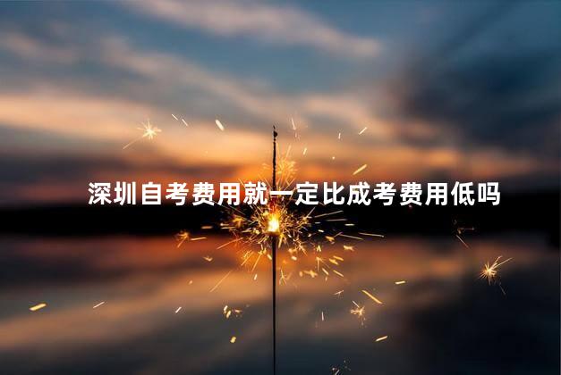 深圳自考费用就一定比成考费用低吗