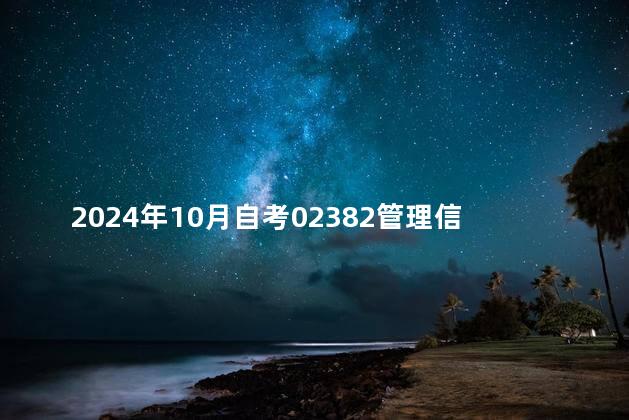 2024年10月自考02382管理信息系统真题分享