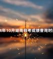 2024年10月湖南自考成绩查询时间