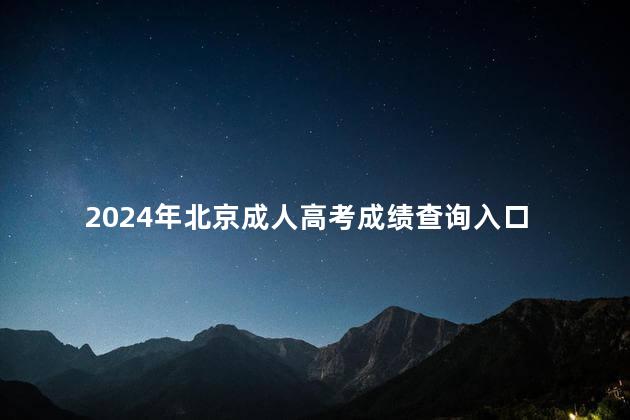 2024年北京成人高考成绩查询入口