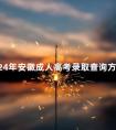 2024年安徽成人高考录取查询方法