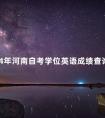 2024年河南自考学位英语成绩查询入口