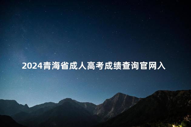 2024青海省成人高考成绩查询官网入口开放