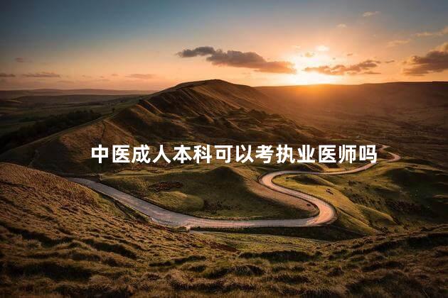 中医成人本科可以考执业医师吗
