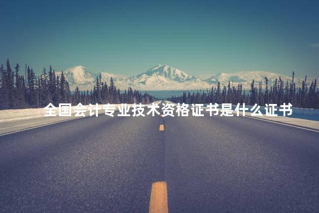 全国会计专业技术资格证书是什么证书