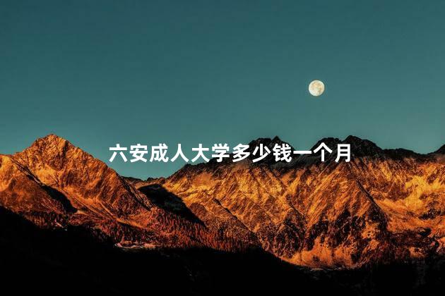 六安成人大学多少钱一个月