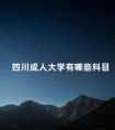四川成人大学有哪些科目
