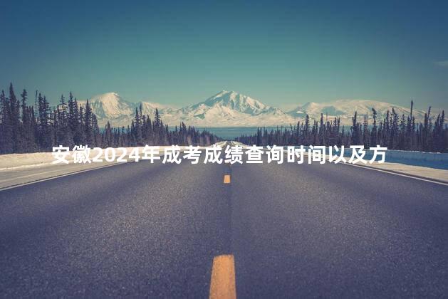 安徽2024年成考成绩查询时间以及方法