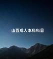 山西成人本科科目