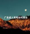 广东成人高考如何报名