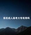 报名成人高考大专有用吗
