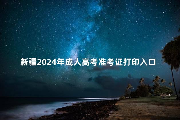 新疆2024年成人高考准考证打印入口