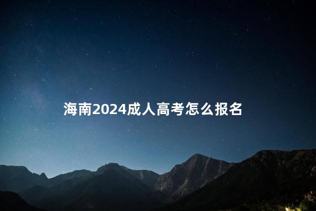 海南2024成人高考怎么报名