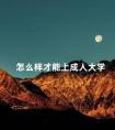 怎么样才能上成人大学
