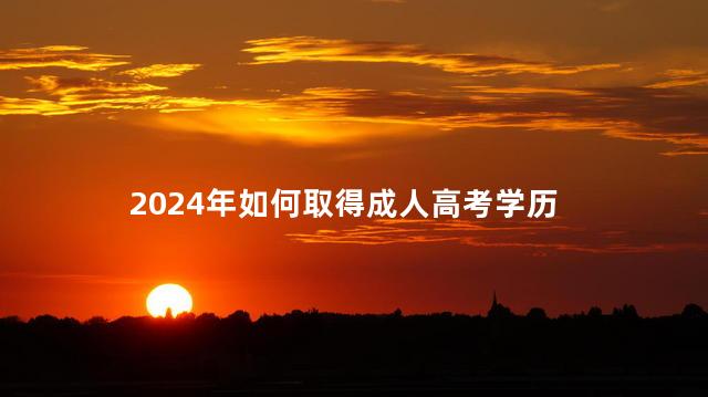 2024年如何取得成人高考学历