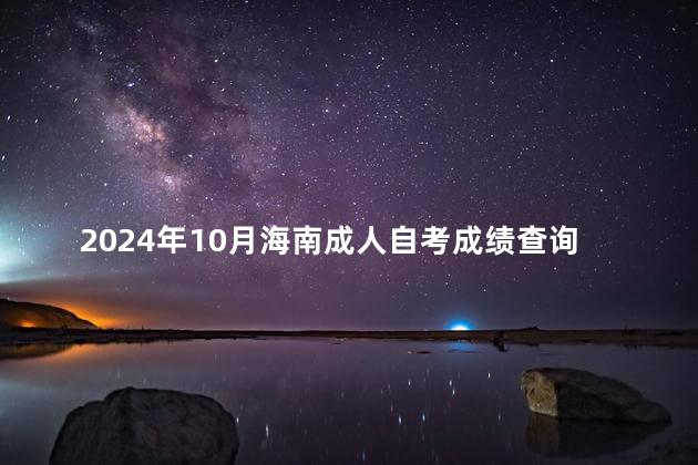 2024年10月海南成人自考成绩查询时间