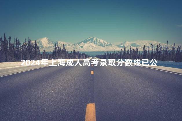 2024年上海成人高考录取分数线已公布