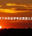 2024年下半年自学考试混凝土及砌体结构真题分享