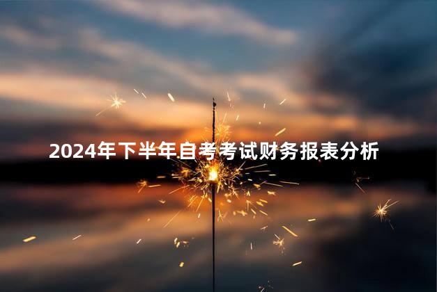 2024年下半年自考考试财务报表分析真题