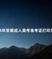 2024年安徽成人高考准考证打印方法流程与时间