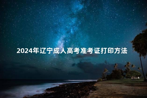 2024年辽宁成人高考准考证打印方法流程与时间