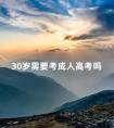 30岁需要考成人高考吗