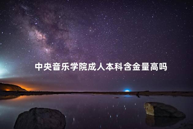 中央音乐学院成人本科含金量高吗