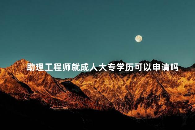 助理工程师就成人大专学历可以申请吗