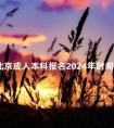 北京成人本科报名2024年时间