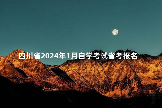 四川省2024年1月自学考试省考报名通知