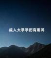 成人大学学历有用吗