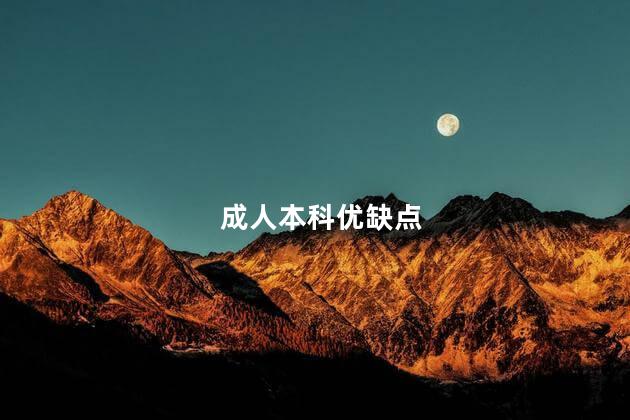 成人本科优缺点