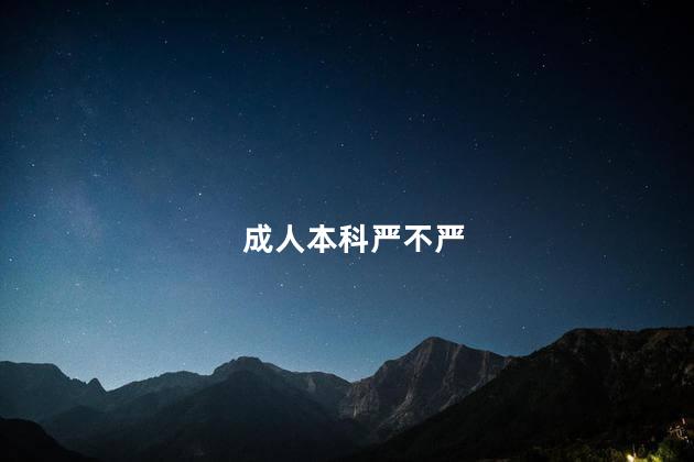 成人本科严不严